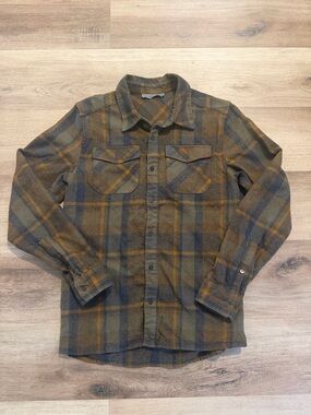 Icebreaker Men’s M Merino Wool Flannel Button Up Brown